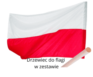 FLAGA POLSKA POLSKI NARODOWA 112 x 70 cm z drzewcem