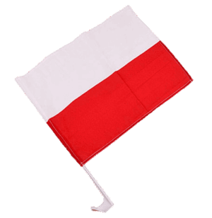 Flaga Polski do samochodu z masztem 40 cm