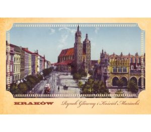 Pocztówka XIX wieczny widok Rynku Głównego