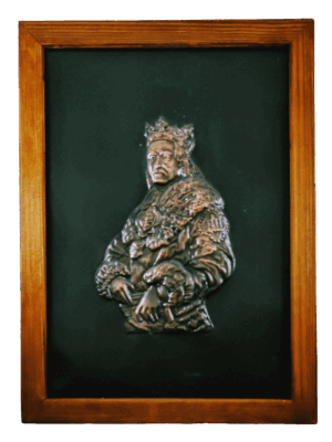 Król Polski Władysław Jagiełło obraz miedziany 33x24cm