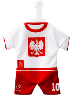Zawieszka samochodowa strój reprezentacji polski z przyssawką