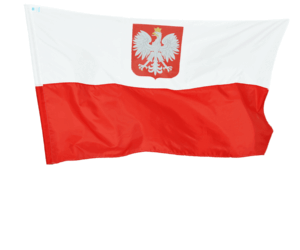 Flaga państwowa z godłem Bandera POLSKA 70x45 cm
