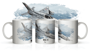 Kubek z samolotem MiG-21