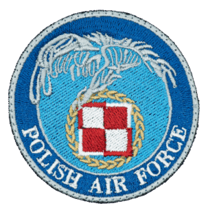 Naszywka Polish Air Force okrągła naszywka z szachownicą i Orłem Pilota