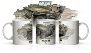 Kubek z samochodem Jeep Willys MB