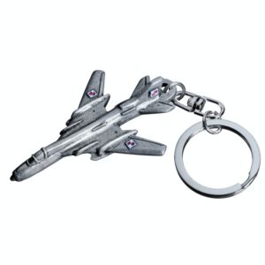metalowy brelok su-22 fitter z polską szachownicą – miniatura szturmowego samolotu wsparcia, idealna dla kolekcjonerów i fanów lotnictwa wojskowego